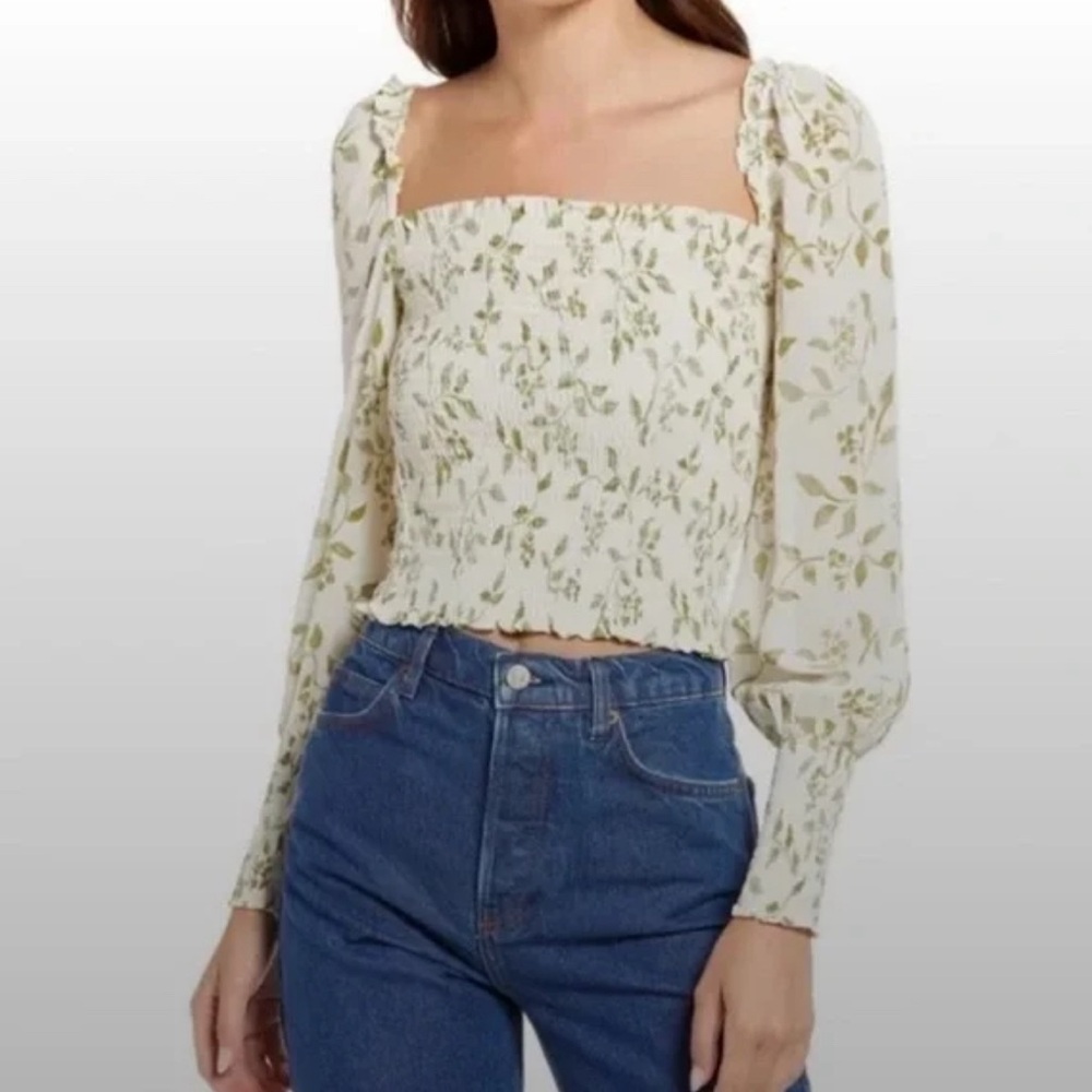 REFORMATION | Pinto Smocked Top in Cypress